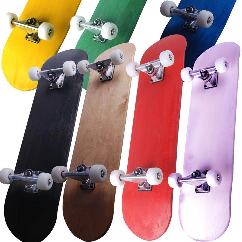 纯色双翘滑板初学者青少年公路刷街成人代步专业枫木四轮滑板车