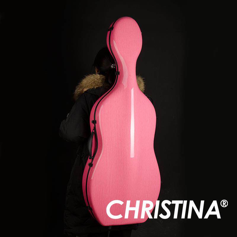 chrisitina大提琴盒亮粉色大提琴包大提琴琴盒配件盒子