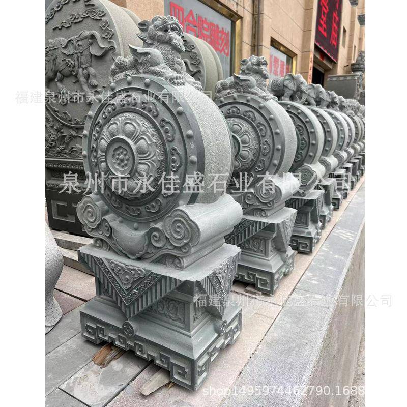 青石石鼓门墩仿抱鼓石雕刻家用园林古建动物瑞兽大象狮子门口摆件