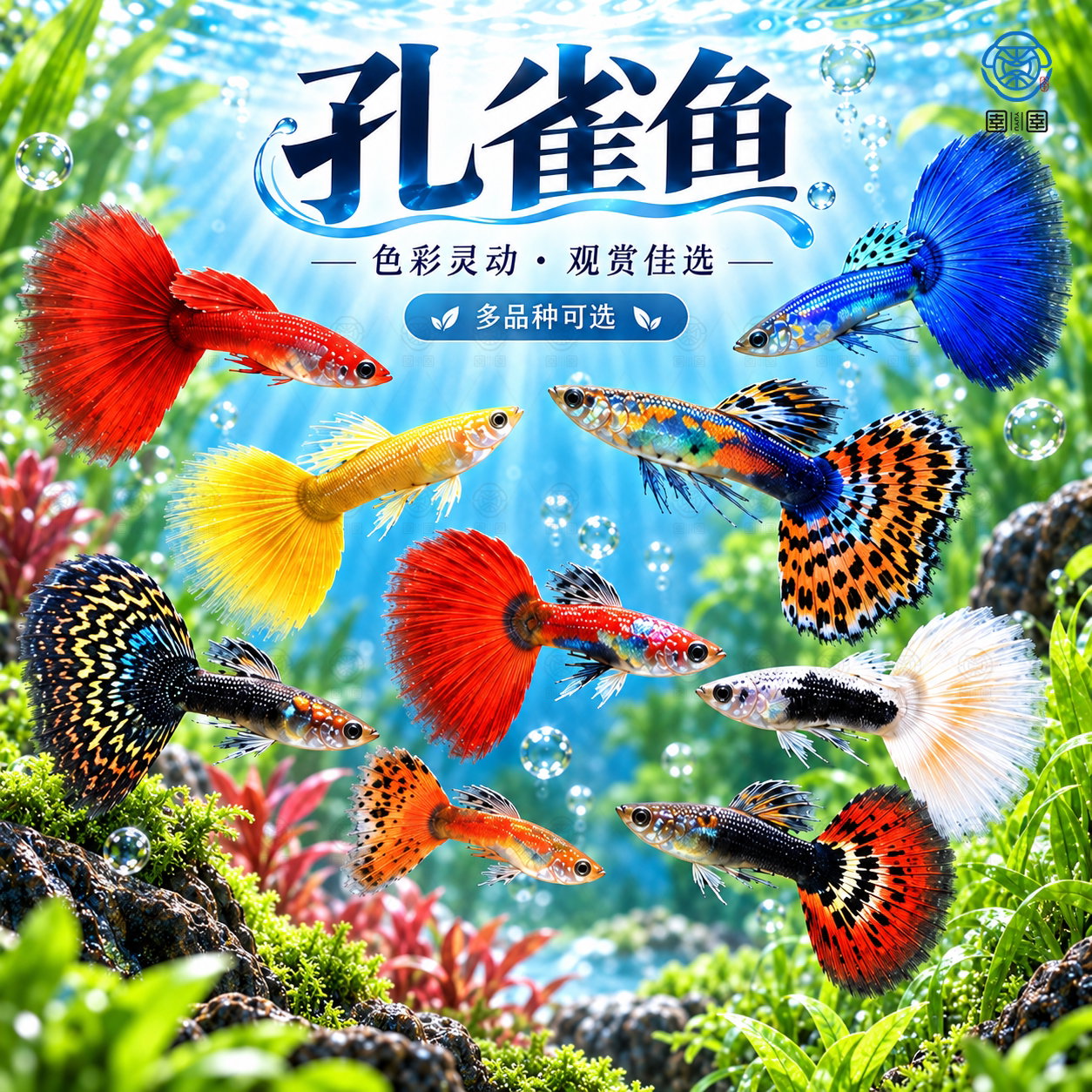孔雀鱼活鱼观赏鱼纯种小型热带鱼活体淡水好养耐活鱼苗观赏鱼小鱼
