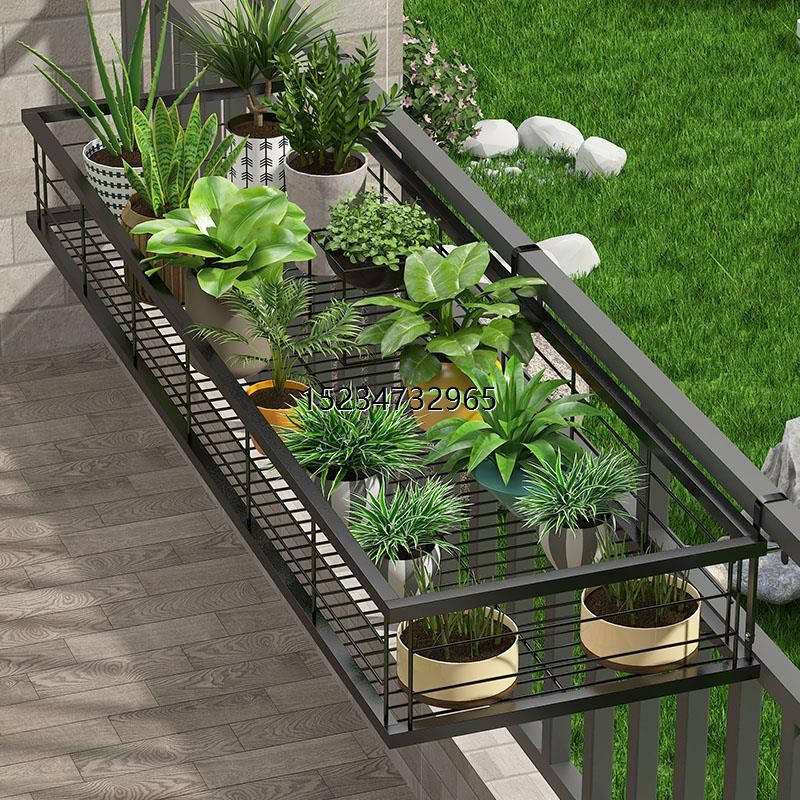 新疆西藏包邮阳台花架悬挂式护栏花盆户外栏杆窗台铁艺架子室内置