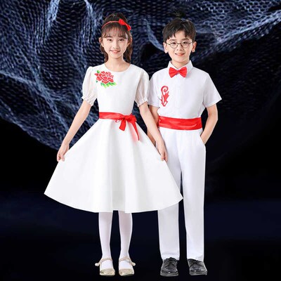儿童合唱演出服中小学生比赛男女童礼服诗歌朗诵歌唱祖国大合唱团