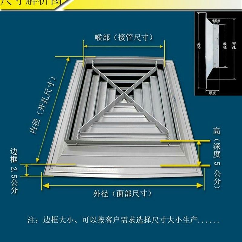 定做铝合金散流器出风口中央空调出风口进风口四面出风口检修口,电子/电工,室内新风系统,淘宝优惠券,粉丝福利购,淘宝优惠卷