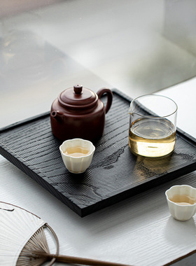 侘寂风实木小茶台手工托盘摆盘置物架民宿茶几木盘家用装饰摆饰