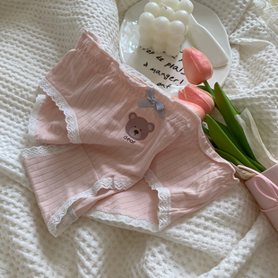 不要犹豫 是你要的小可爱 条纹卡通暖色系基础纯棉少女内裤学生