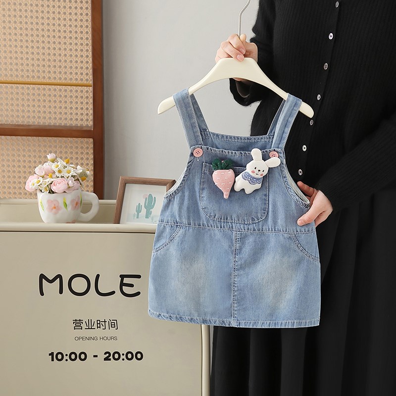 女童牛仔裙薄款夏季新品女宝宝可爱背心裙儿童吊带裙百搭公主裙子