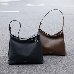 SHANYE山野的雾云野hobo包植鞣牛皮单肩斜挎软包