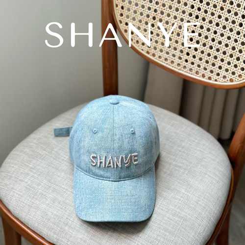 SHANYE山野的雾四季款全棉牛仔棒球帽男女字母绣花鸭舌帽