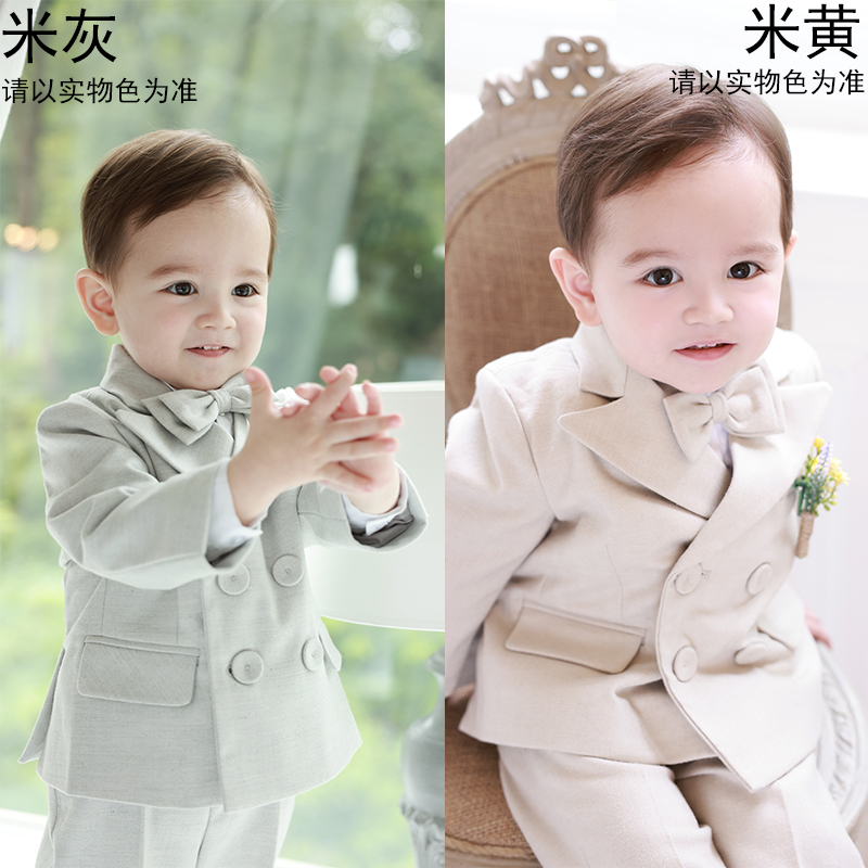 男童西装套装儿童礼服小西服花童英伦风外套演出服周岁生日主持人
