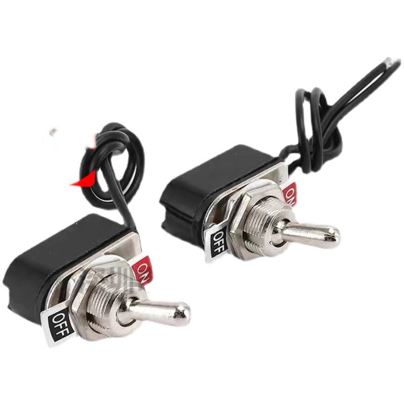 高质小型带线钮子开关 2档 ON-OFF 手柄紧凑船型拨动开关金属