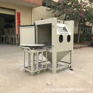 手动硅橡胶模具清理喷砂机钢圈压缩机翻新喷砂设备 深圳推车转盘式