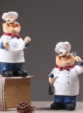 创意复古厨师摆件 酒店咖啡馆西餐厅橱窗搁板家居装饰品 道具摆设