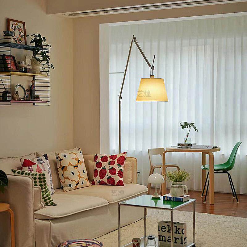 意大利Artemide摇臂中古客厅沙发落地灯卧室书房工业风氛围钓鱼灯