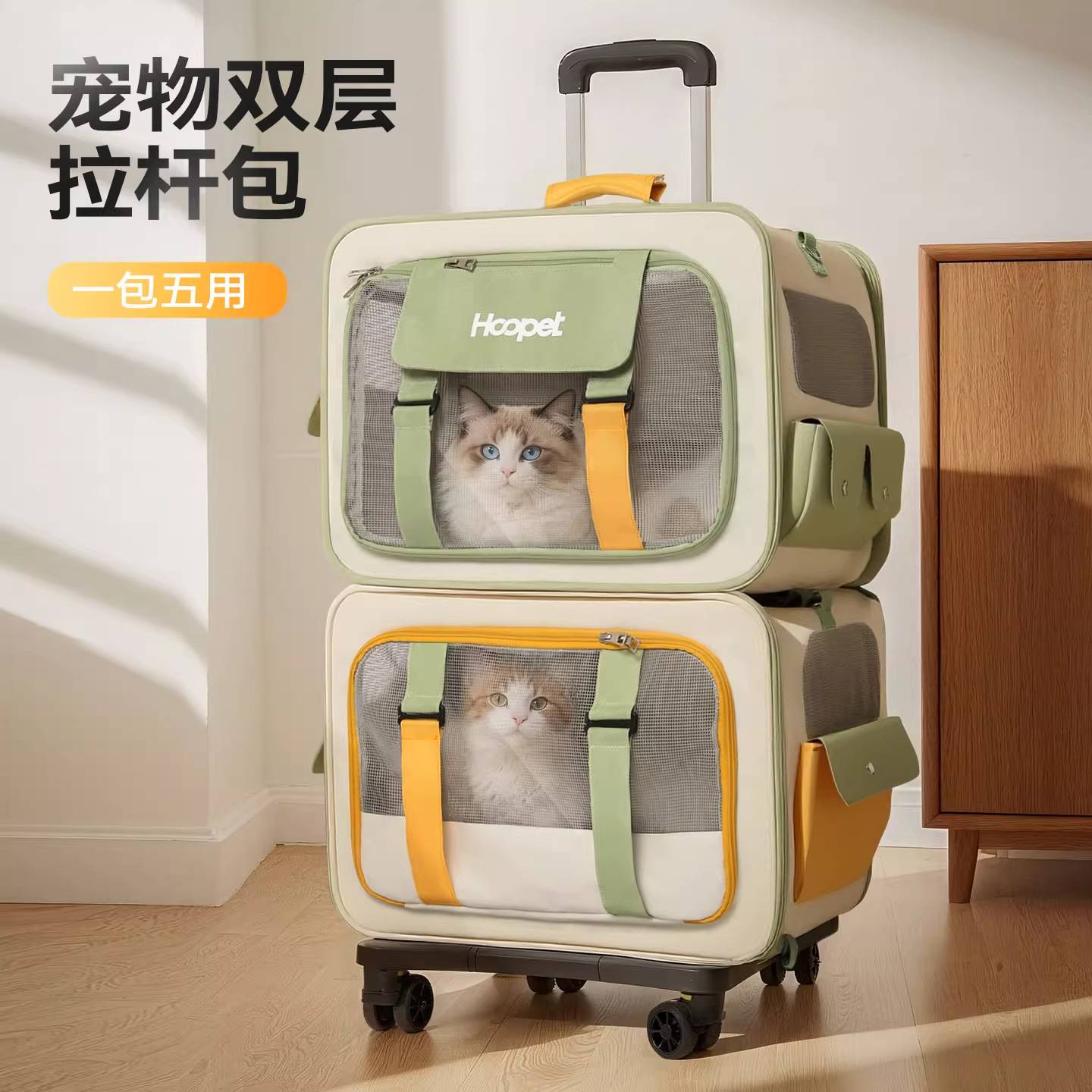猫包外出猫咪背包两只多猫航空箱
