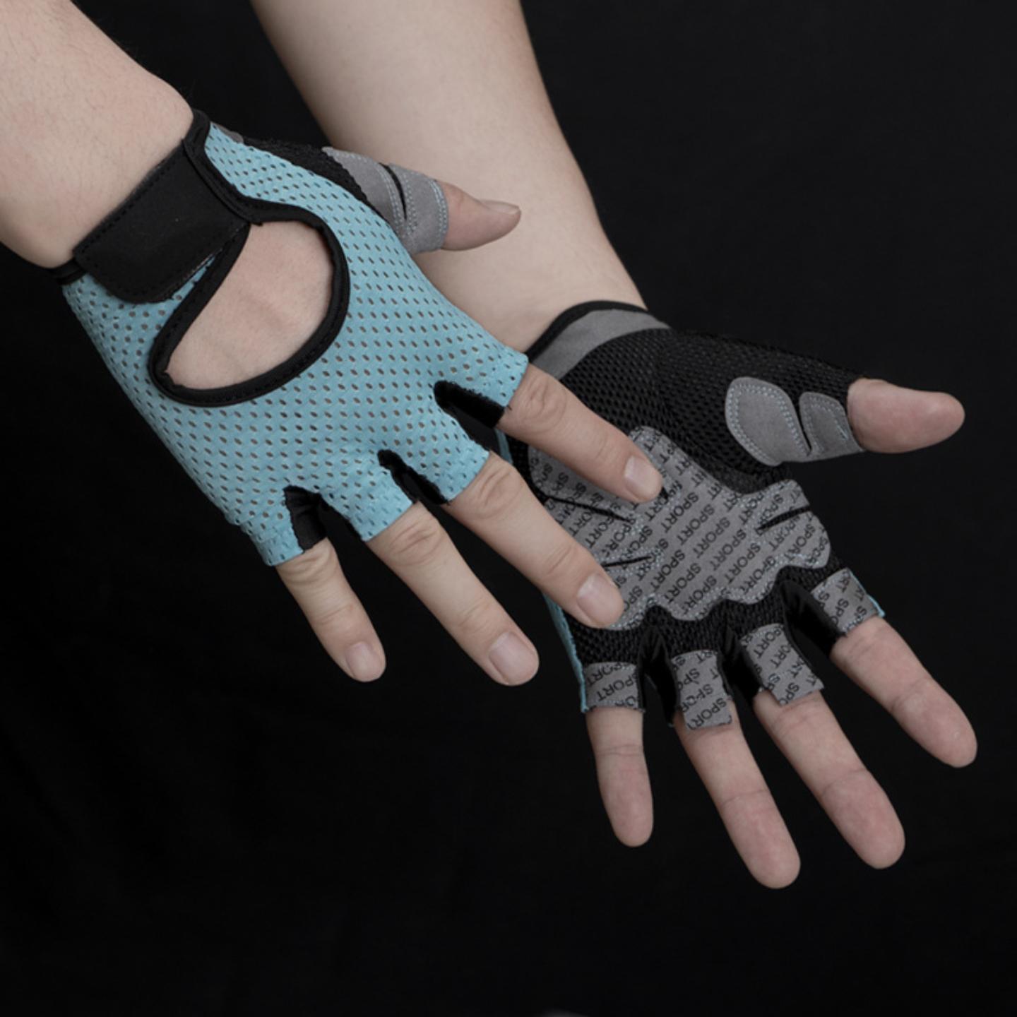 健身手套男半指运动户外开车防滑透气骑行登山薄款器械露指手套女