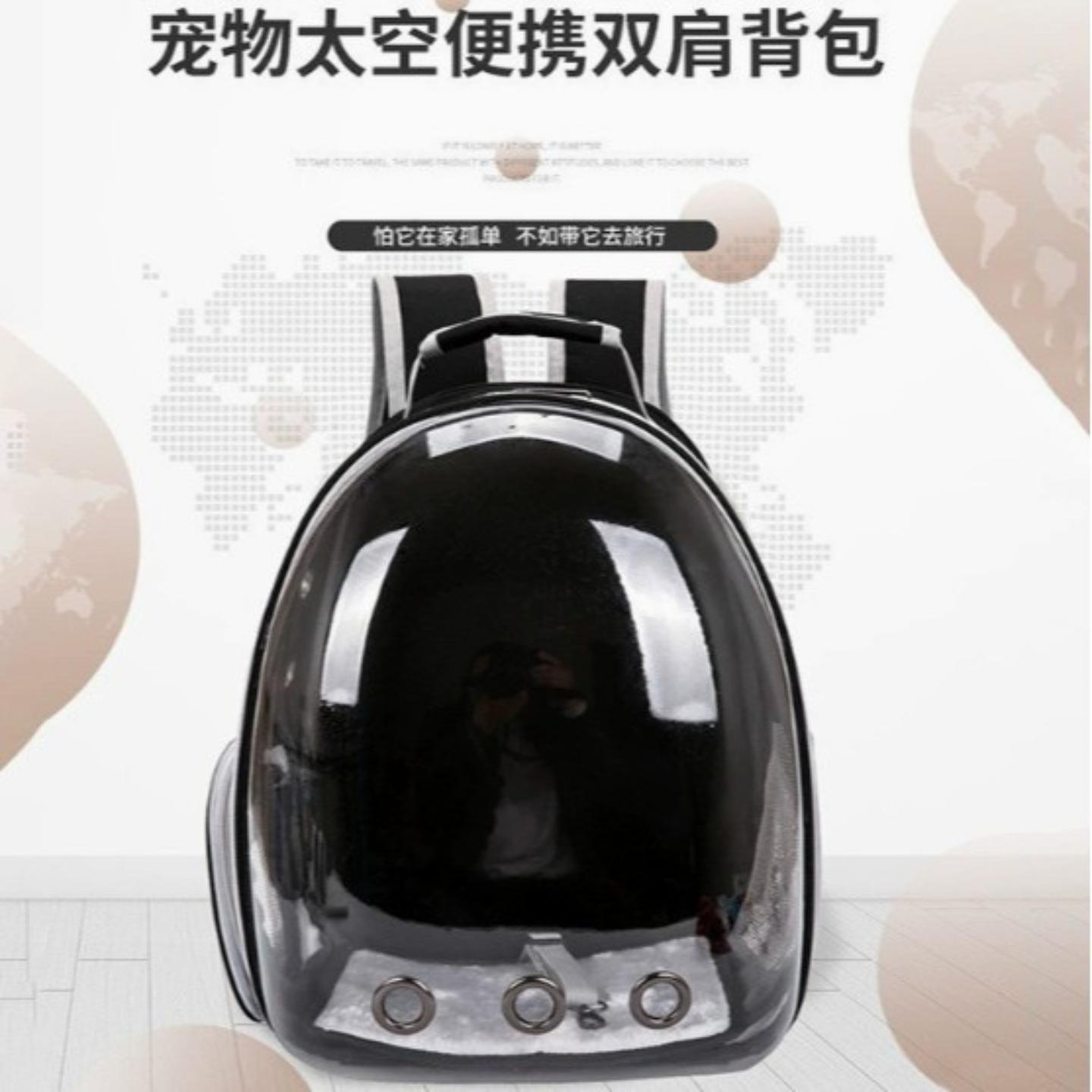 透物包外出双肩背包侧开透气猫咪