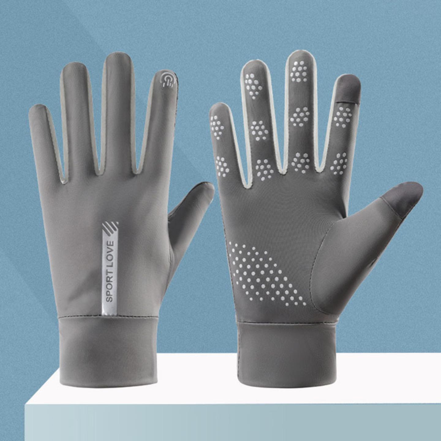 户外骑行男士薄款女士触屏透气手套飞盘手套男女春夏季开车手套