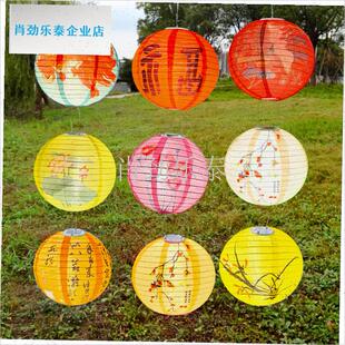 外专用防雨d水太阳能绸布发光灯笼室外挂树新中式LED灯笼装挂饰l