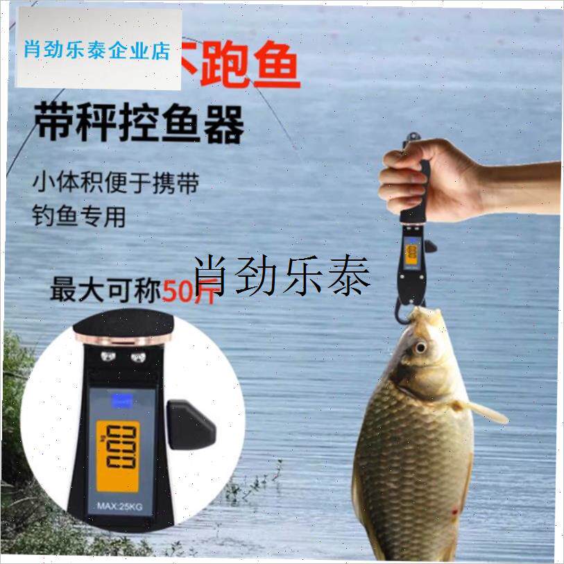 l控鱼器带电子秤j不锈钢带尺称秤路亚钳轻便钓鱼器取鱼控鱼钳提鱼