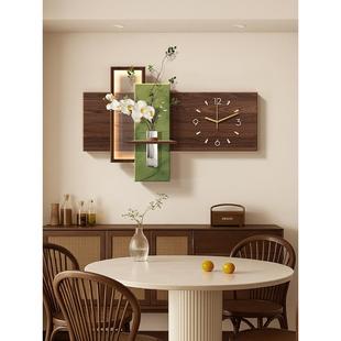 中古风挂钟客厅钟表画创意时钟挂墙高级感餐厅装饰画家用覆古挂表