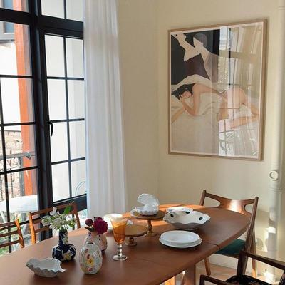 法式中古风挂画高级感卧室装饰画奶油风复古房间人物艺术美女温馨