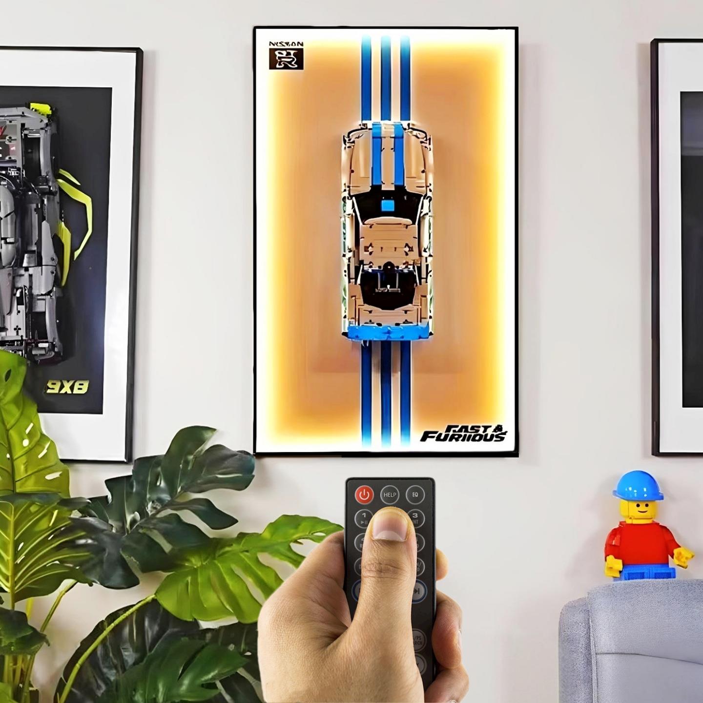 乐高42210速度与激情日产GTR汽车上墙相框可挂客厅背景板装饰画