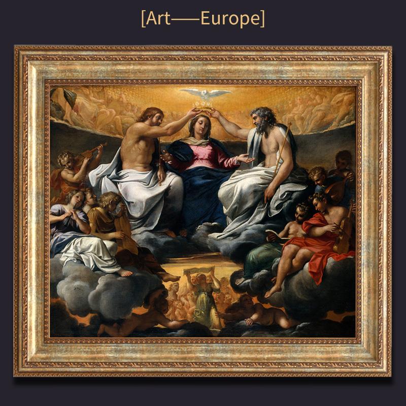 加冕卡拉瓦乔油画文艺覆兴人物画欧式客厅装饰画覆古挂画古典壁画