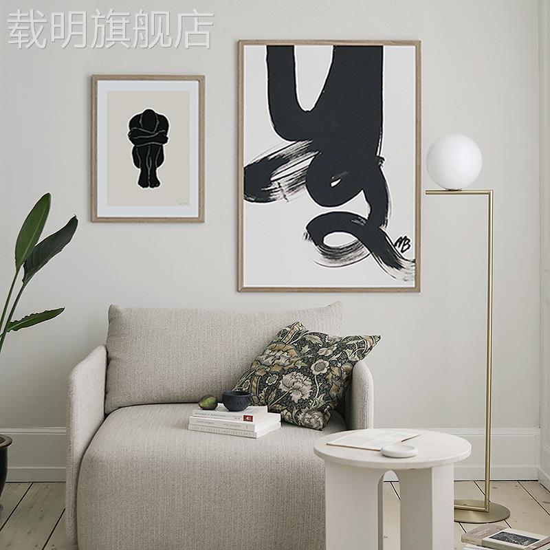 工匠简单线条黑白艺术绘画斯堪的纳维亚客厅装饰画抽象壁龛挂画卧图片
