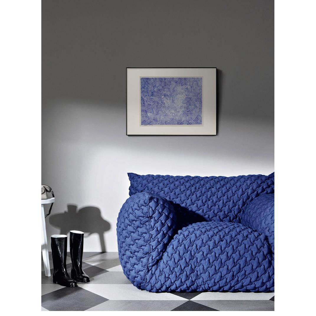 旧岛的诗集荷尔斯泰因/抽象蓝白点组合/简约窄边样板间装饰画