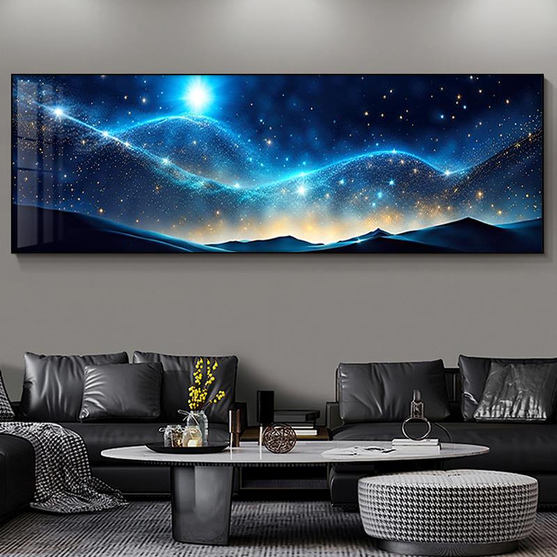 2025款星空大气沙发背景墙装饰画现代轻奢客厅挂画卧室床头横幅画