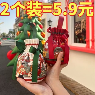 圣诞节礼物袋平安夜苹果包装礼盒儿童小礼品手提礼品袋帆布苹果袋