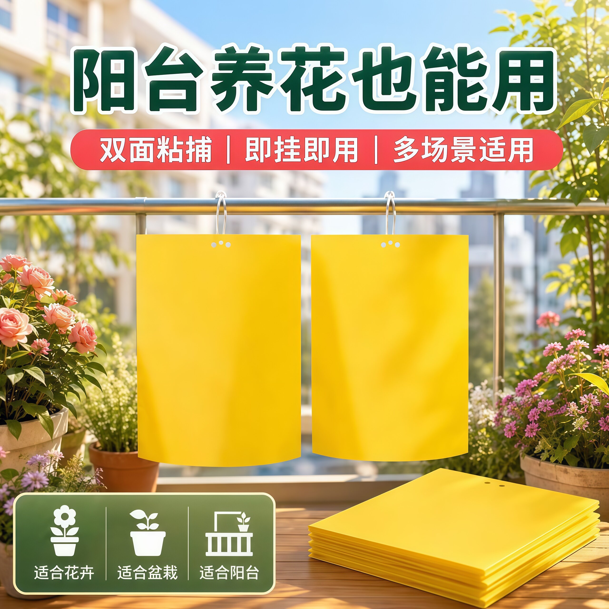 强力双面粘虫板大棚菜园诱果蝇