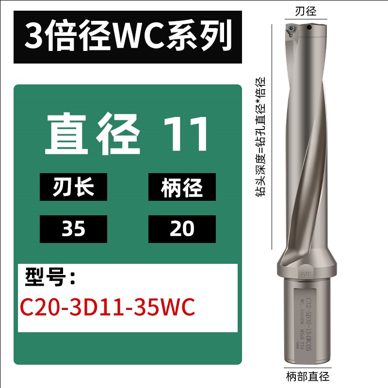 3D钻刀柄暴力U钻大直径深孔钻快速喷水wc sp刀片加长超厚打孔钻头