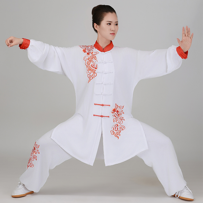 恋太极刺绣牡丹太极服男女款修身