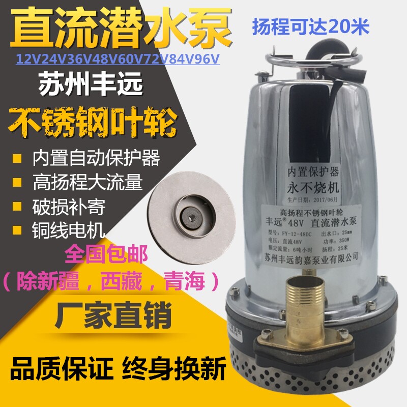 抽水泵12v24V水泵电瓶微型小水泵直流高压洗车车载潜水泵高扬程