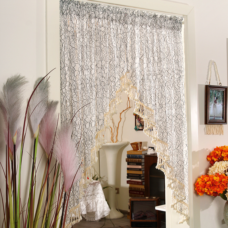 重工刺绣吊珠门帘氛围感拱形门帘