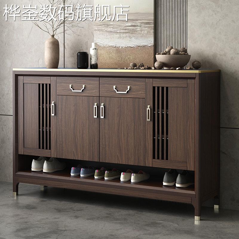 桦崟鞋柜家用门口实木框入户新中式玄关大容量收纳储物现代简约门厅柜