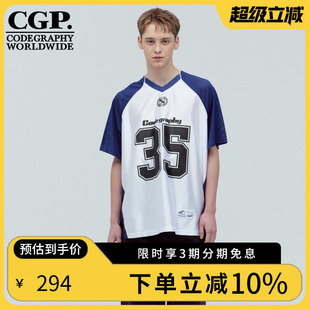 CBEUUTS013 CODEGRAPHY韩国男女同款 25新款 夏季 运动风印花T恤衫