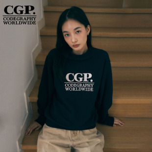新款 25年春季 CODEGRAPHY CGP方形LOGO圆领情侣卫衣 沈月同款