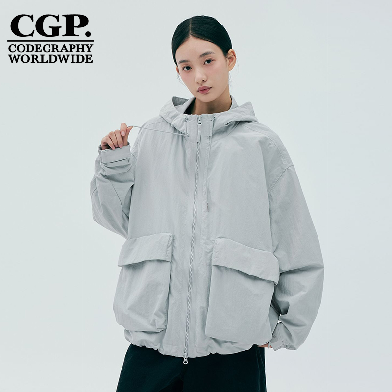 CODEGRAPHY韩国男女同款25春季新款运动风百搭连帽外套CBESUJP301