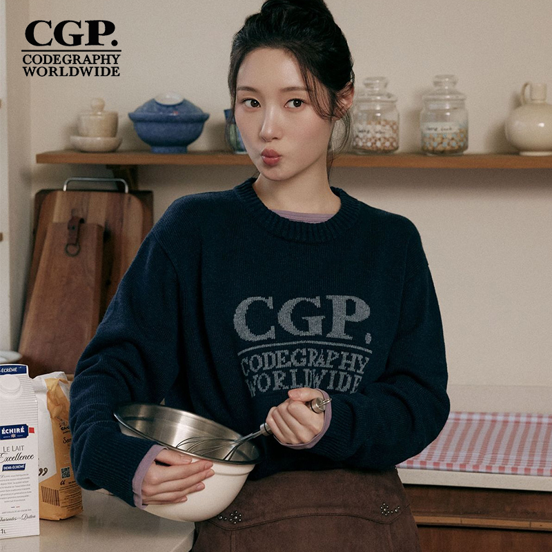 CODEGRAPHY韩国25秋冬百搭圆领羊毛混纺针织衫毛衣女CBEFWKL020