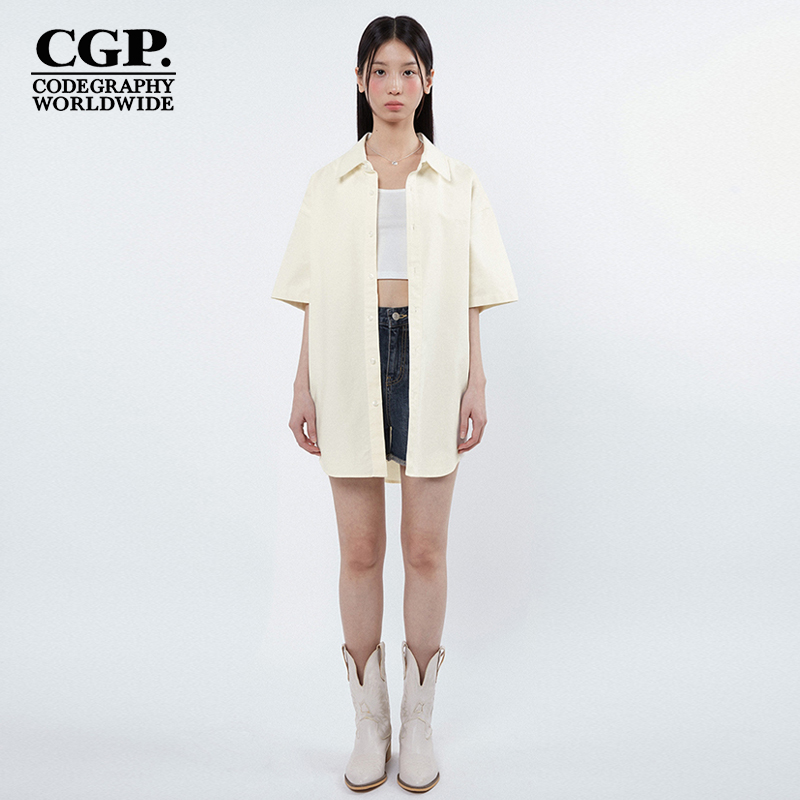 CODEGRAPHY韩国CGP25夏季新款男女同款时尚短袖衬衫CBDUUSH001