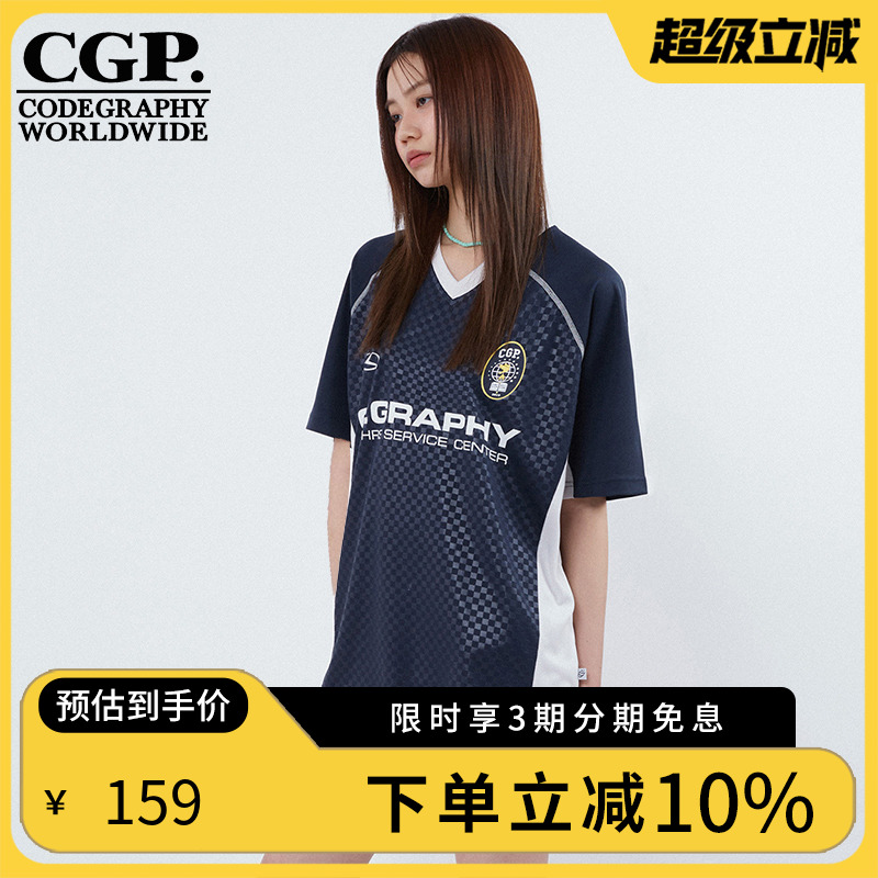 CODEGRAPHY韩国CGP夏季男女同款运动风短袖T恤衫CBDUUTS004