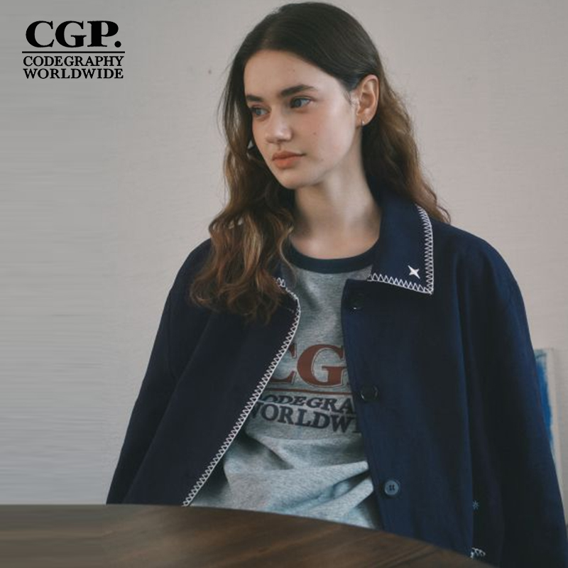 CODEGRAPHY韩国CGP25夏新款女款时尚休闲翻领夹克外套CBEUWJK052