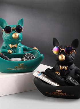 创意玄关钥匙收纳盒儿童房间实用摆设装饰品遥控器杂物收纳盘手工