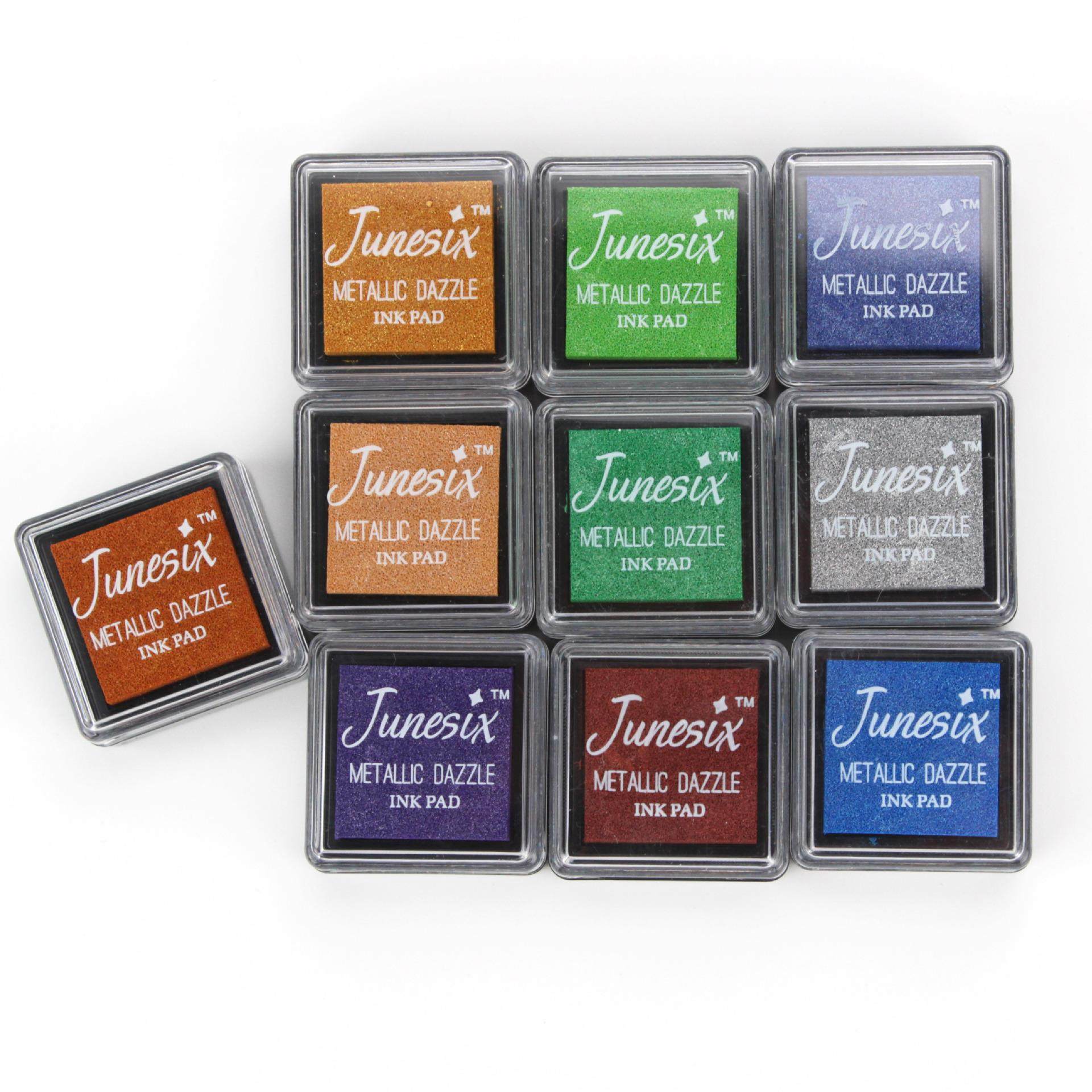 迷你MD金属色单方印台 印泥 印油 雕刻橡皮章印台10色 印台 印泥