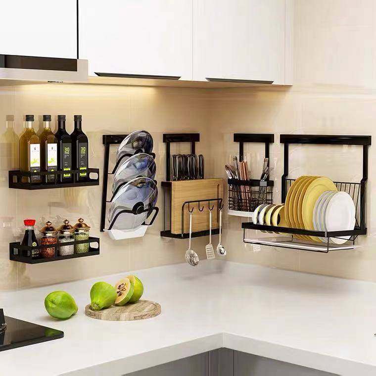 厨房置物架免打孔碗架壁挂水槽沥水架家用沥水用品刀架调料赵之李