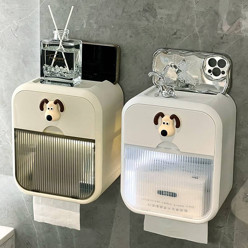 壁挂式纸巾盒厕所卫生间防水免打孔卫生纸抽纸盒卷纸盒创意置物架