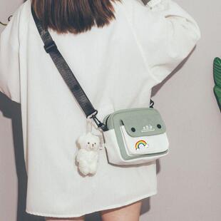放手机和钥匙的小包设计感小众女士夏季便携式手机帆布斜挎百搭包