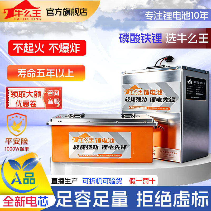 牛么王电动车锂电池72V磷酸铁锂电池60V大容量外卖专用电动锂电池